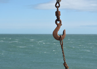 Disused quarrying winch on Dorset coast at Portland Bill