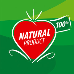 vector logo red vegetables in the shape of a heart for natural p
