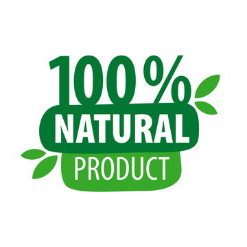 Green vector logo for 100% natural products
