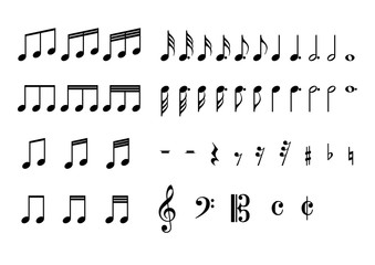 Fototapeta premium 音符記号のイラスト（黒）