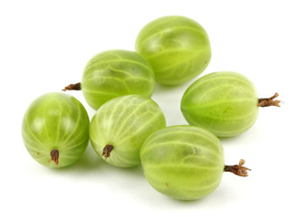 Heap of  gooseberry isolated on white.