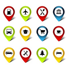 Black icons for location maps.
