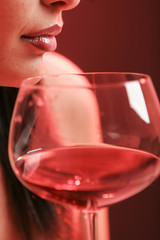 Womand drinking a tasteful glass of wine