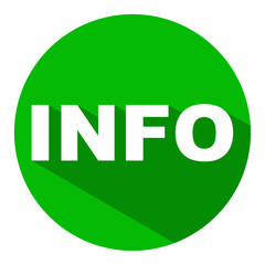 Icono redondo texto INFO verde