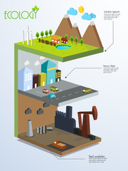 Creative infographic elements for ecology concept.