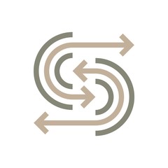 Logo Curved Arrow Circle Icon Design Abstract