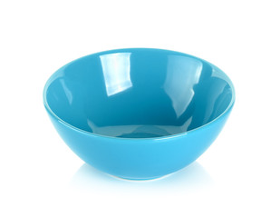 Blue bowl isolated on the white background