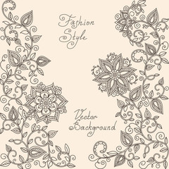 Obraz premium vector Henna mehndi floral pattern