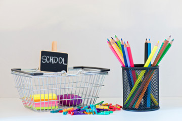 Concept of education. Shopping Back to School