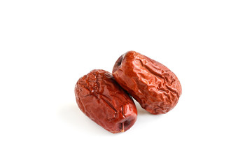 Dried jujube fruits isolated on white