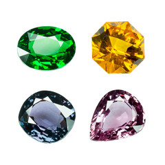 Fototapeta premium Bright gems on a white background