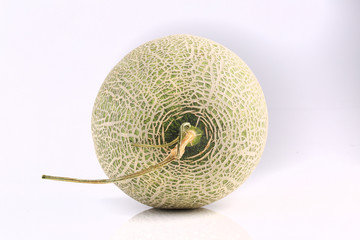 Fresh organic Japanese melon isolated on white background