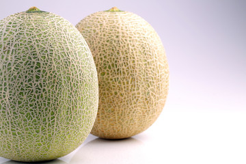 Fresh organic Japanese melon isolated on white background