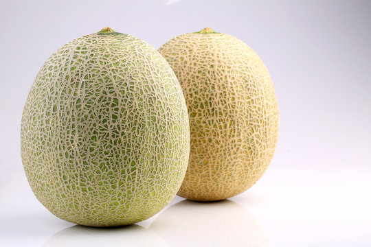 Fresh organic Japanese melon isolated on white background
