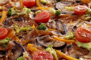 Closeup of fresh baked pizza
