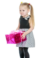 Girl holding a gift