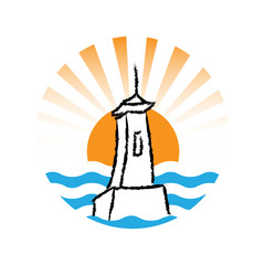 Lighthouse logo, vector
