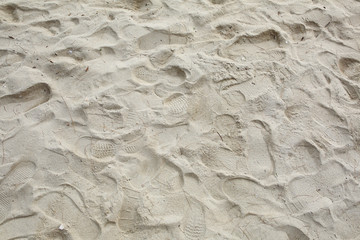 texture of sand. footprints in the sand.