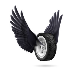 Fototapeta premium Wheel with wings