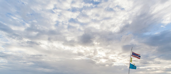 colorful dramatic sky with cloud at sunset
