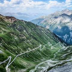 Alpine Road with Hairpins - Stelvio Pass
