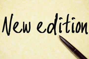 new edition text write on paper