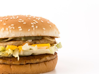 hamburgers on white background