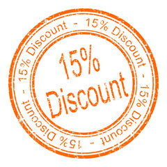 15% Discount rubber stamp