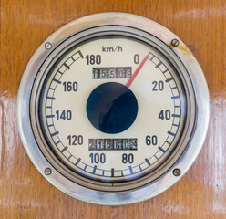 Speedometer in an old train