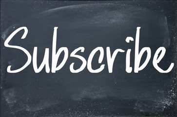 subscribe word write on blackboard