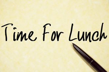 time for lunch text write on paper