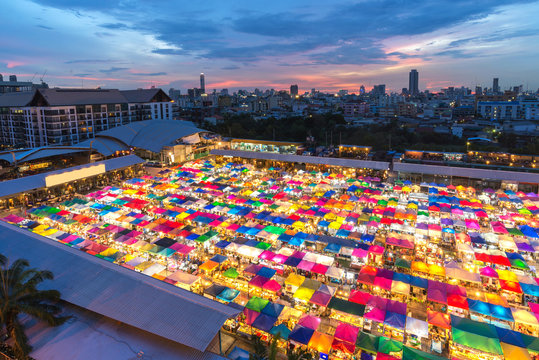 Train market secondhand market in Bangkok , Thailand