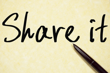 share it text write on paper