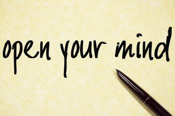 open your mind text write on paper