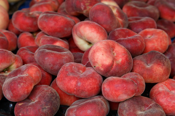 Close up view of apricots on the market