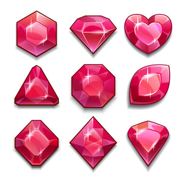 Set of red crystals