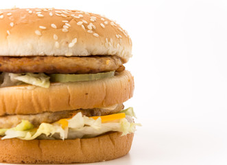 hamburgers on white background