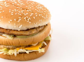 hamburgers on white background