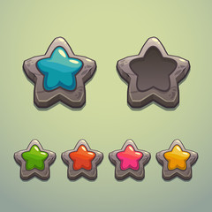 Set of cartoon stone stars