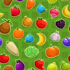 Seamless pattern with fruit icons