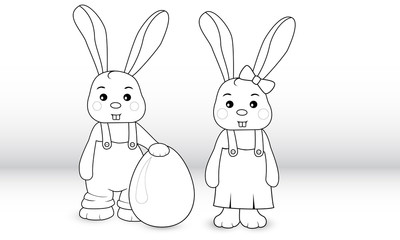 Obraz premium кролики и яйцо