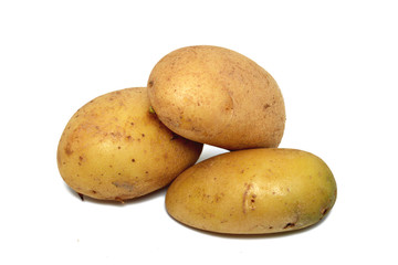 Potatoes isolated on white background