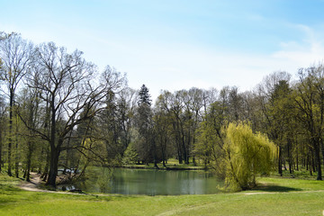 Fototapeta premium Zagreb, Croatia, Lake in Maksimir park 
