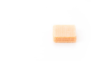 orange wafer on white background