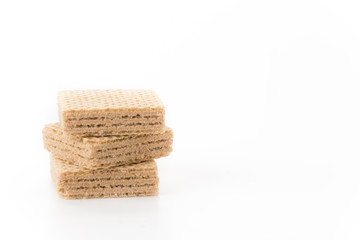 coffee wafer on white background