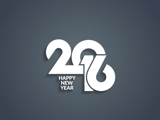 Elegant text design of happy new year 2016