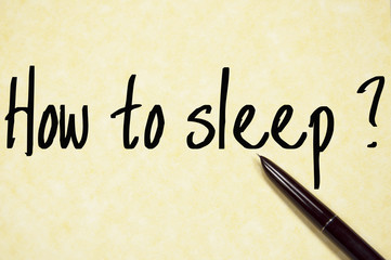 how to sleep question write on paper