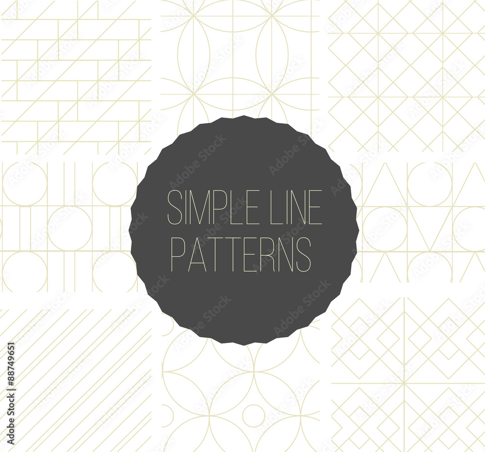 Wall mural seamless simple line geometric patterns.