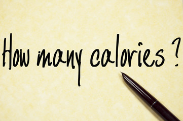 how many calories question write on paper