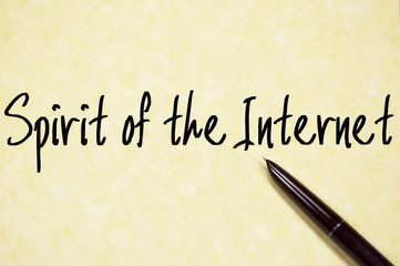spirit of the internet text write on paper